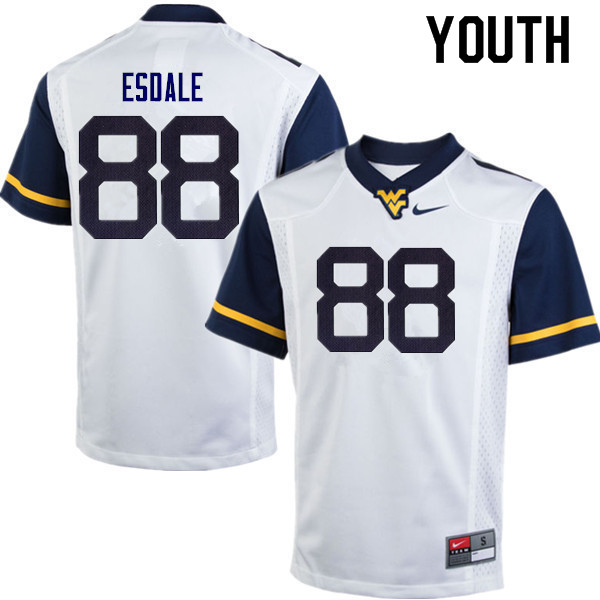 Youth #88 Isaiah Esdale West Virginia Mountaineers College Football Jerseys Sale-White - Click Image to Close